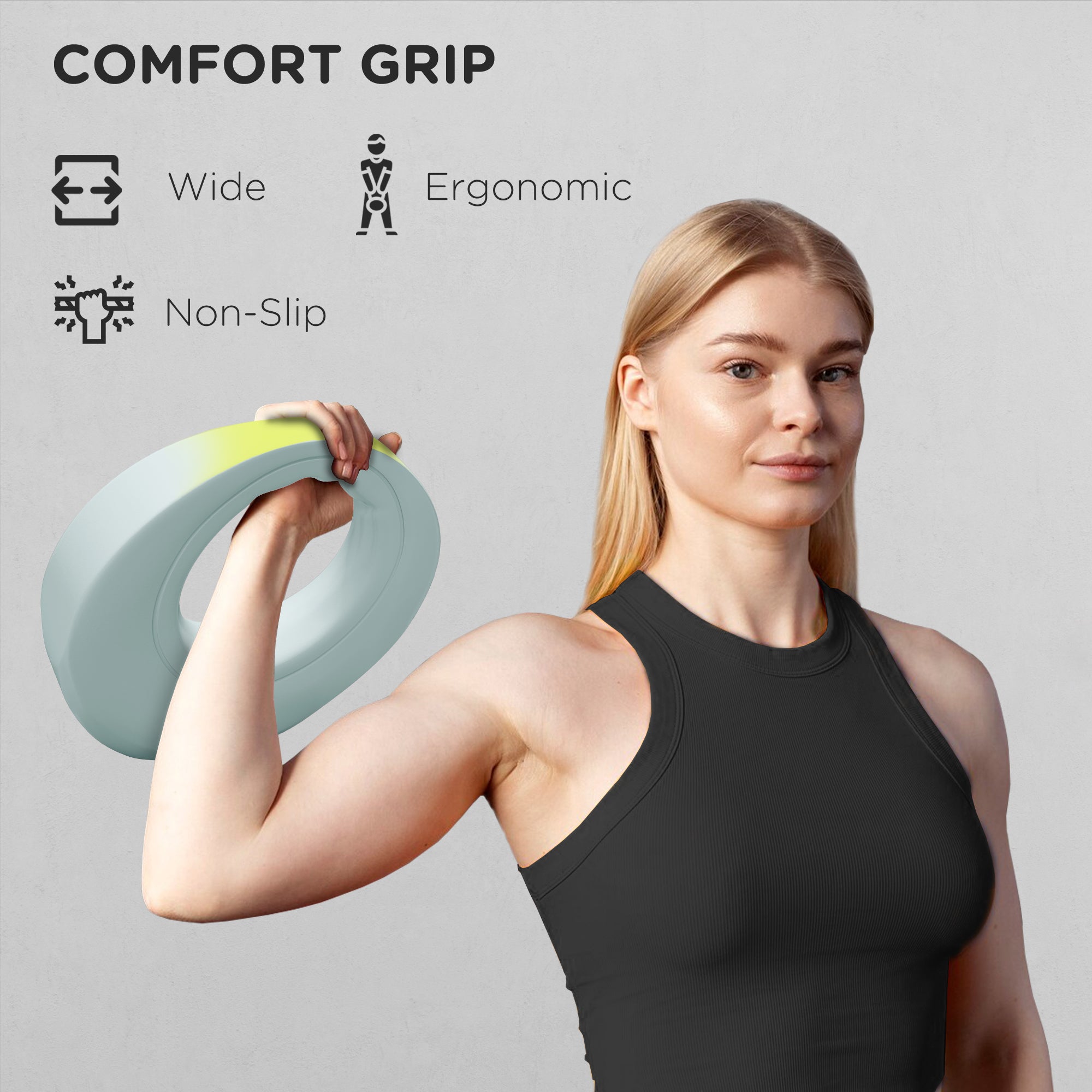 22lbs Kettlebell, Soft Kettle Bell with Wide Handle for Home Gym Weight Lifting and Strength Training, Light Grey Strength Training Equipment at Gallery Canada