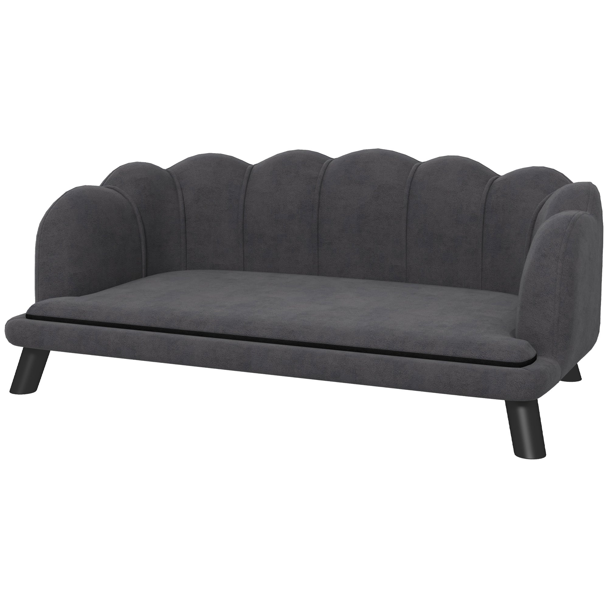 Dog Sofa with Removable Cushion Wood Legs for Medium and Large Dogs, Dark Grey Dog Sofas at Gallery Canada