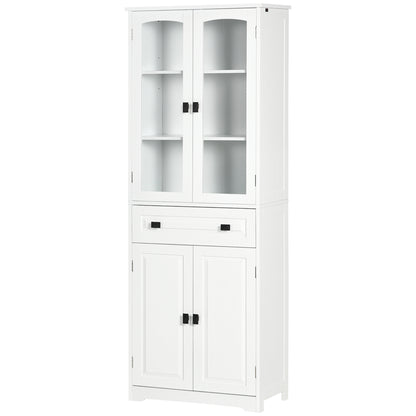 63" 4-Door Kitchen Pantry Cabinet, Freestanding Storage Cabinet Cupboard with Adjustable Shelves, White Kitchen Pantry Cabinets   at Gallery Canada