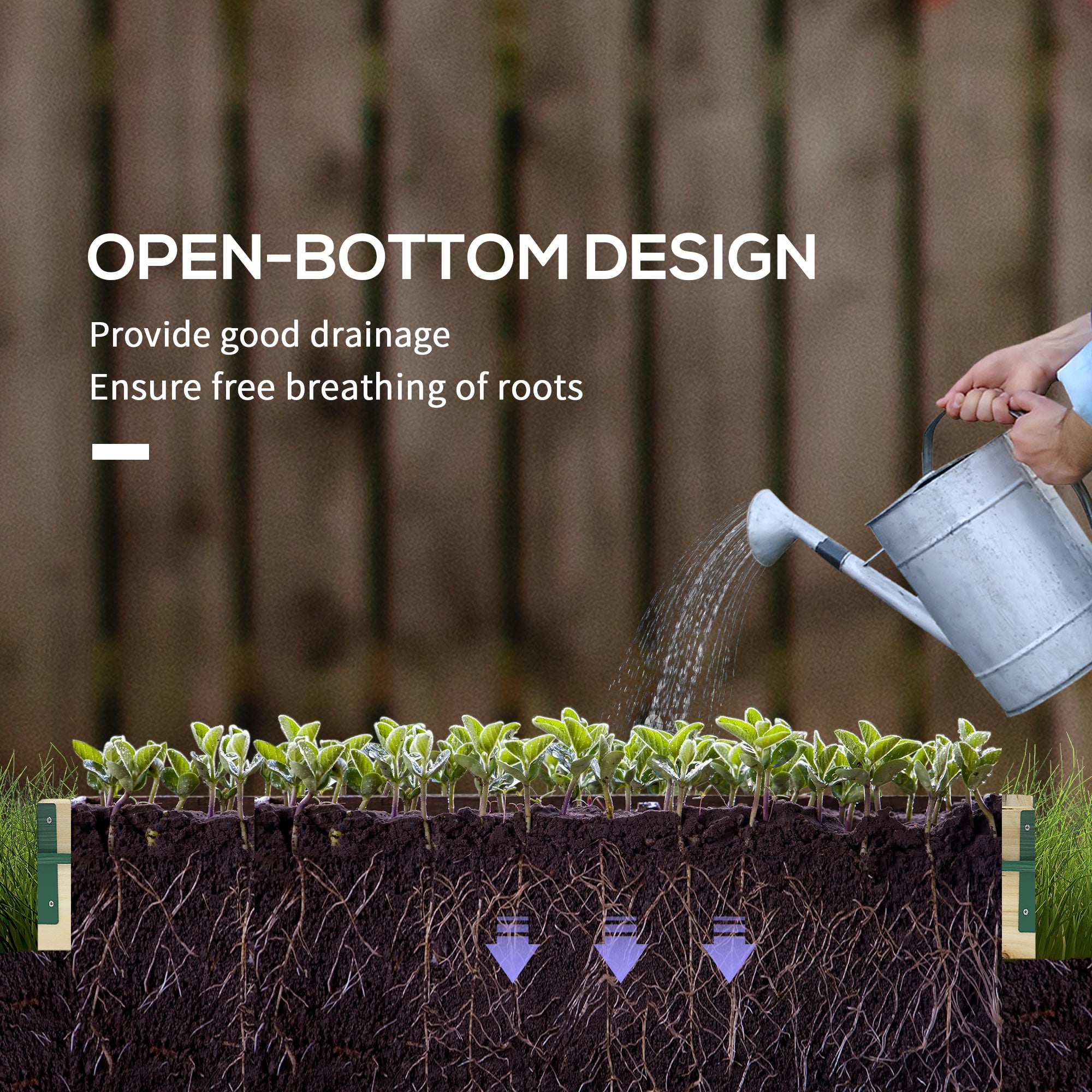 12 Pockets Raised Garden Bed with Greenhouse and Roll Up Windows for Vegetables, Flowers, 4' x 3' x 2', Natural Wood Raised Garden Beds at Gallery Canada