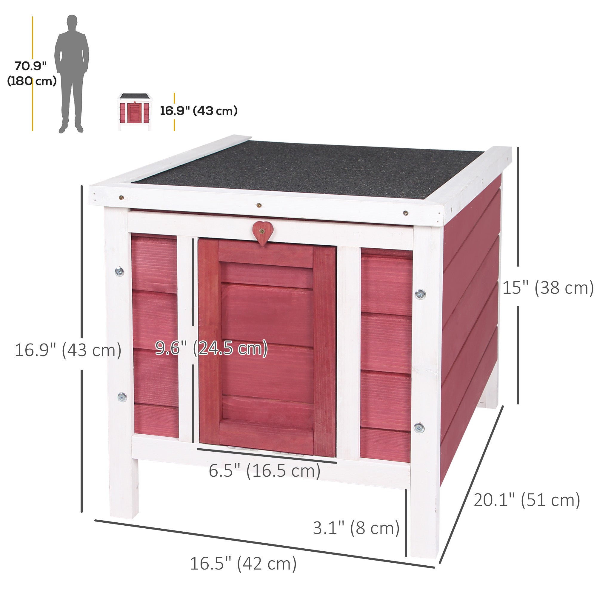 Wooden Rabbit Hutch Bunny Cage Outdoor Cat House Guinea Pig Cage Duck Shelter, Indoor Outdoor Use, 20
