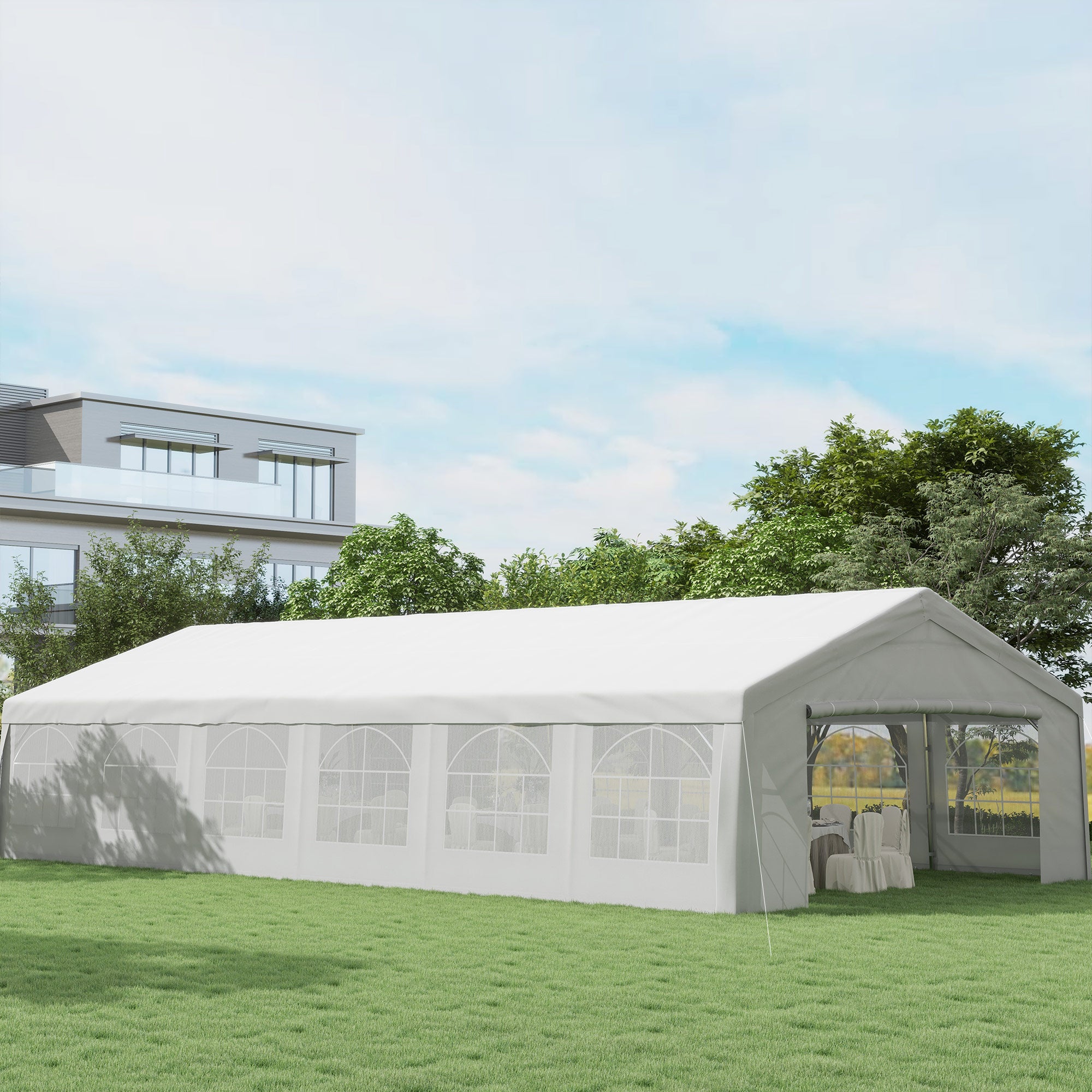 40' x 20' Large Outdoor Party Event Tent Patio Gazebo Canopy with Removable Sidewall, White Canopy Tents at Gallery Canada