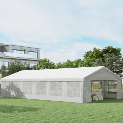 40' x 20' Large Outdoor Party Event Tent Patio Gazebo Canopy with Removable Sidewall, White