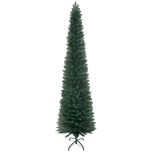 7FT Artificial Christmas Tree Xmas Pencil Tree Holiday Home Indoor Decoration with Foldable Black Stand for Party, Green - Gallery Canada