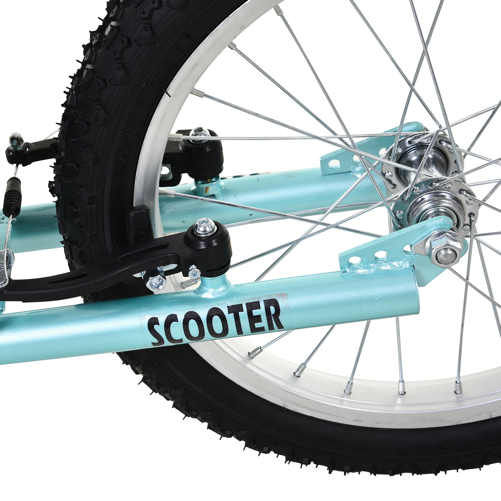 Kids Kick Scooter for 5+ Year Old, Kids Ride on Toy w/ 16'' Inflatable Wheel Dual Brakes, Blue Scooters at Gallery Canada
