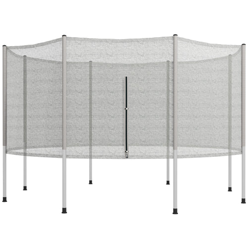 14FT Enclosure Trampolining Bounce Safety Accessories Trampoline Net with 8 Poles, Grey