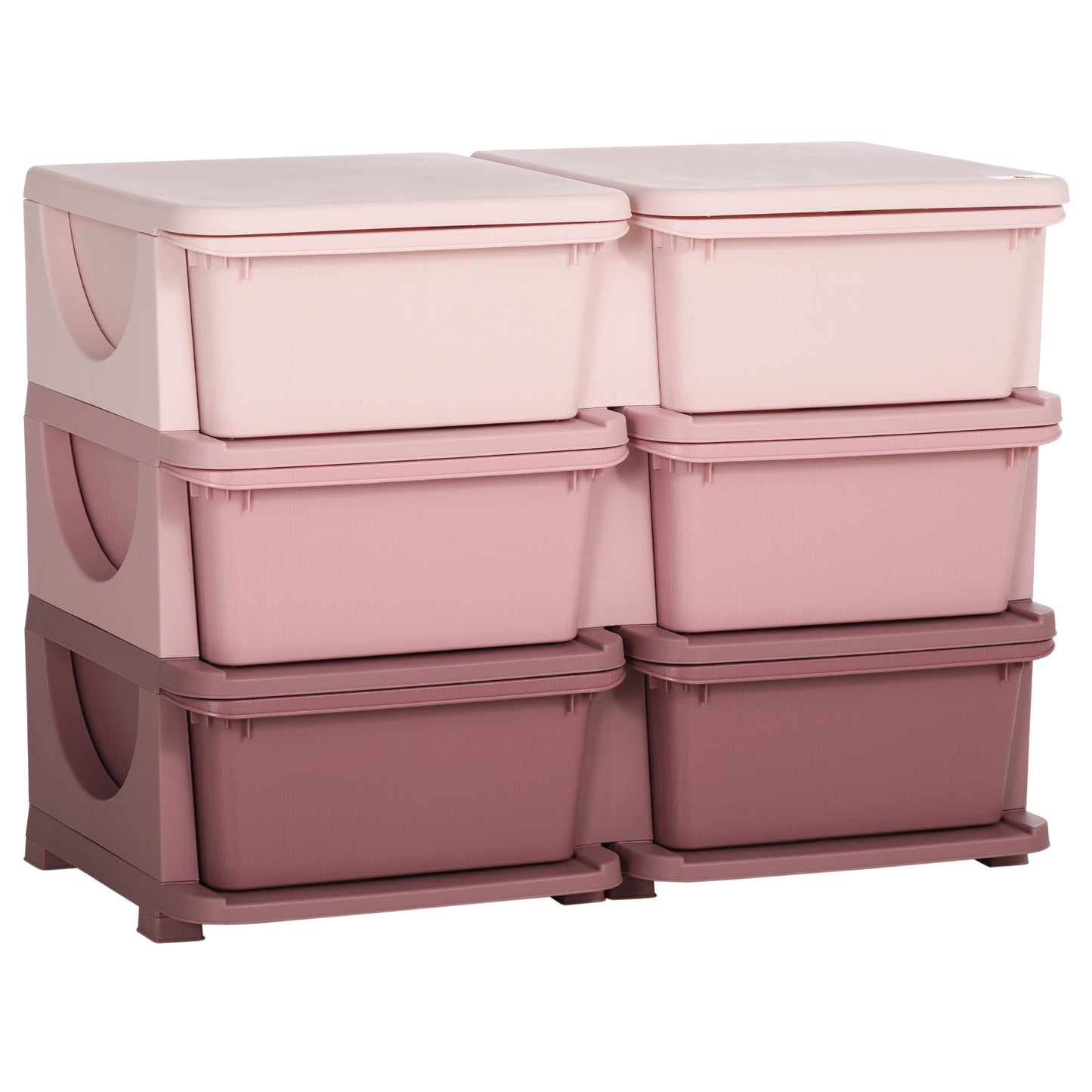 3 Tier Kids Toy Organizer and Storage Bins with 6 Plastic Drawers, Pink Baby & Kids Storage   at Gallery Canada