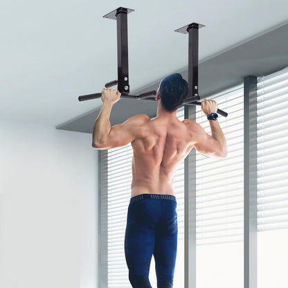 Ceiling Mounted Pull Up Bar Wall Mount Chin Up Bar Upper Body Strength Training Station Home Gym Black Pull Up Bars   at Gallery Canada