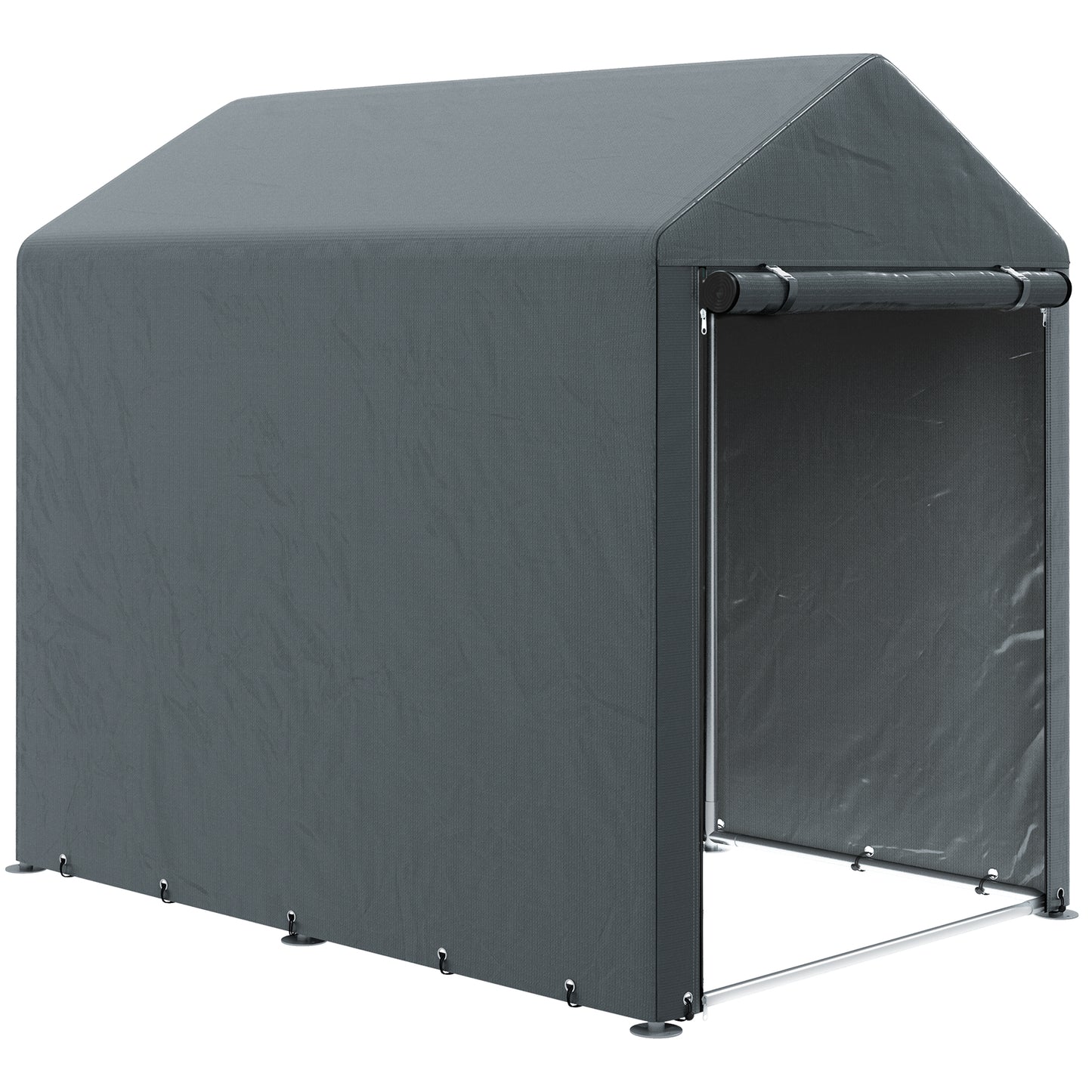 4 x 6ft Outdoor Storage Shed Tent, Portable Shed with Roll-up Door for Motorcycle, Bike, Garden Tools Sheds   at Gallery Canada