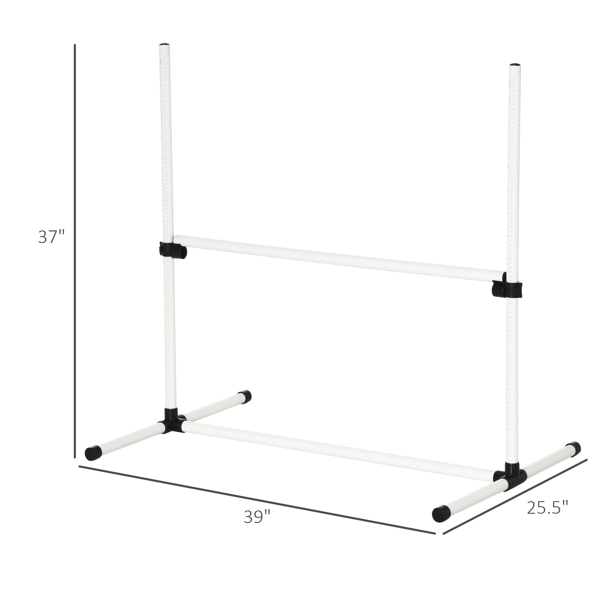 Set of 4 Dog Agility Training Equipment Adjustable Jump Bar Pet Exercise Kit with Carrying Bag (White) Dog Agility Training Equipment at Gallery Canada