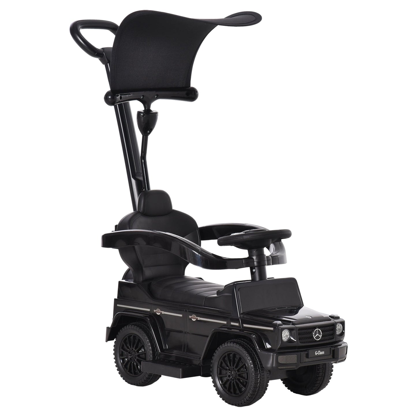 3-in-1 Licensed G350 Toddler Car Stroller, Walker, Slider with Horn, Black Push Cars for Toddlers Black  at Gallery Canada