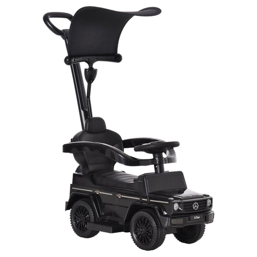 3-in-1 Licensed G350 Toddler Car Stroller, Walker, Slider with Horn, Black