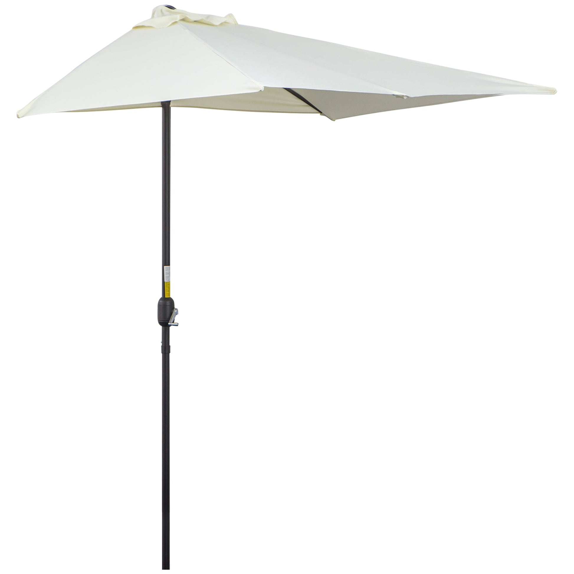 8ft Half Round Umbrella Outdoor Balcony Parasol Patio Garden Outdoor Window Sun Shade w/ 5 Ribs Beige Sun Umbrellas Beige  at Gallery Canada