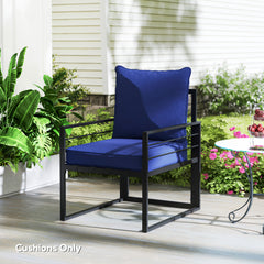 Patio Chair Cushions, Thick Deep Seat Outdoor Seat Cushion with Back Cushion, Dark Blue Patio Chair Cushions Dark Blue at Gallery Canada