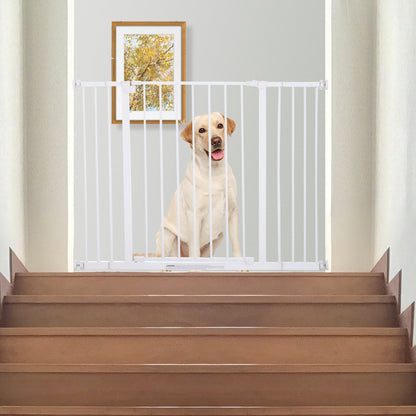 Pressure Fit Dog Gate Pet Barrier for stairs doorway, 29.9''- 42.1'' Width White Houses, Kennels & Pens   at Gallery Canada