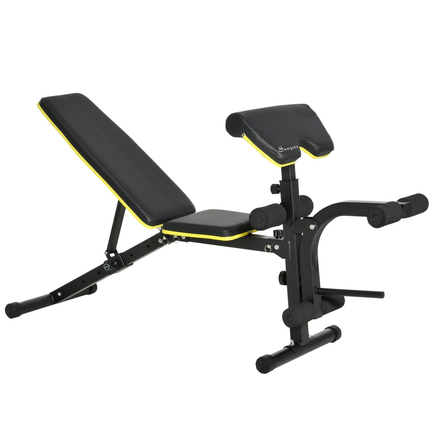 Adjustable Weight Bench, Sit Up Dumbbell Bench, Multi-Functional Purpose Hyper Extension Workout Bench with Adjustable Seat and Back Angle Weight Benches Black and Yellow  at Gallery Canada