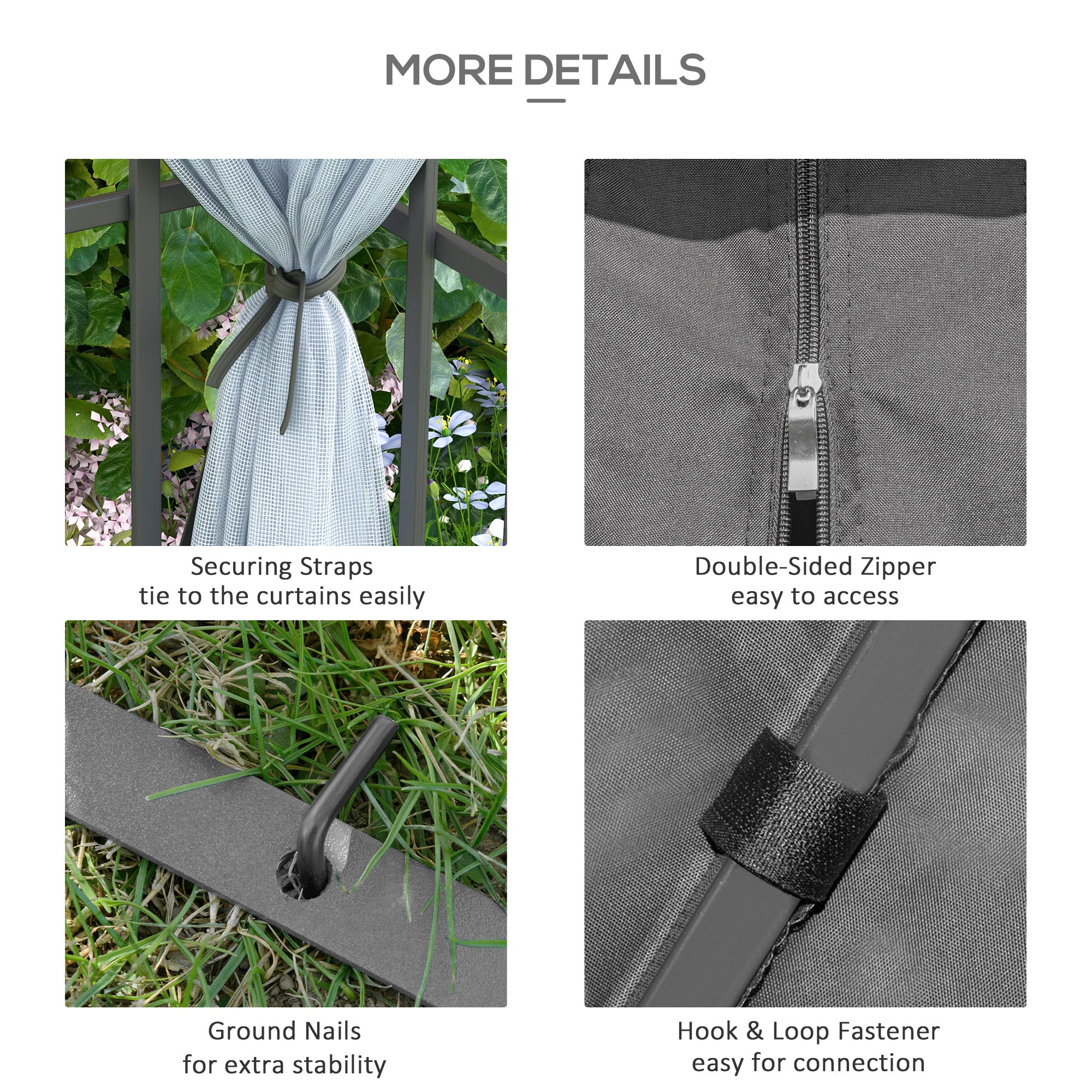 10'x10' Garden Gazebo Patio Canopy Portable Party Event Backyard w/ Mosquito Netting Grey Gazebos at Gallery Canada