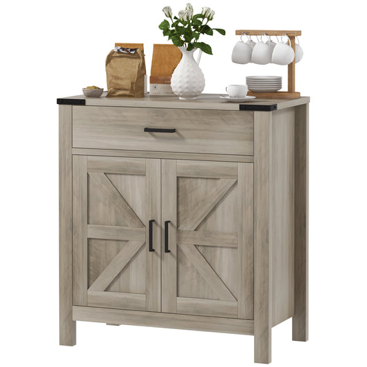 Farmhouse Buffet Cabinet Sideboard with 1 Drawer, 1 Storage Cabinet and Adjustable Shelf, Grey Bar Cabinets   at Gallery Canada