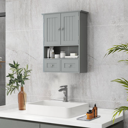 Bathroom Wall Cabinet, Medicine Cabinet, Over Toilet Storage Cabinet with Shelf and Drawers for Hallway, Living Room, Grey Wall Mounted Cabinets   at Gallery Canada