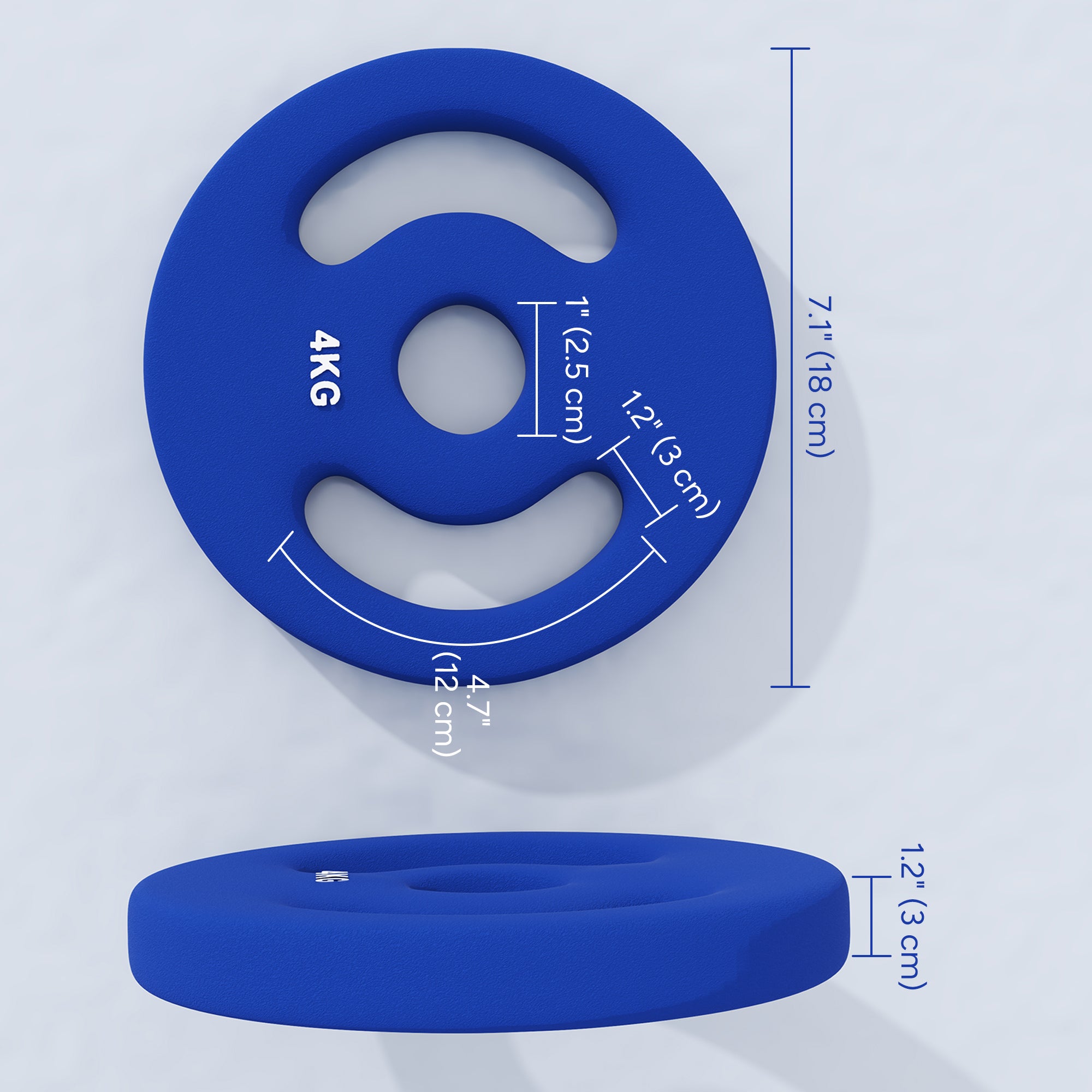 2 x 8.8lbs Standard Weight Plates with Easy-Grip Handles, 1