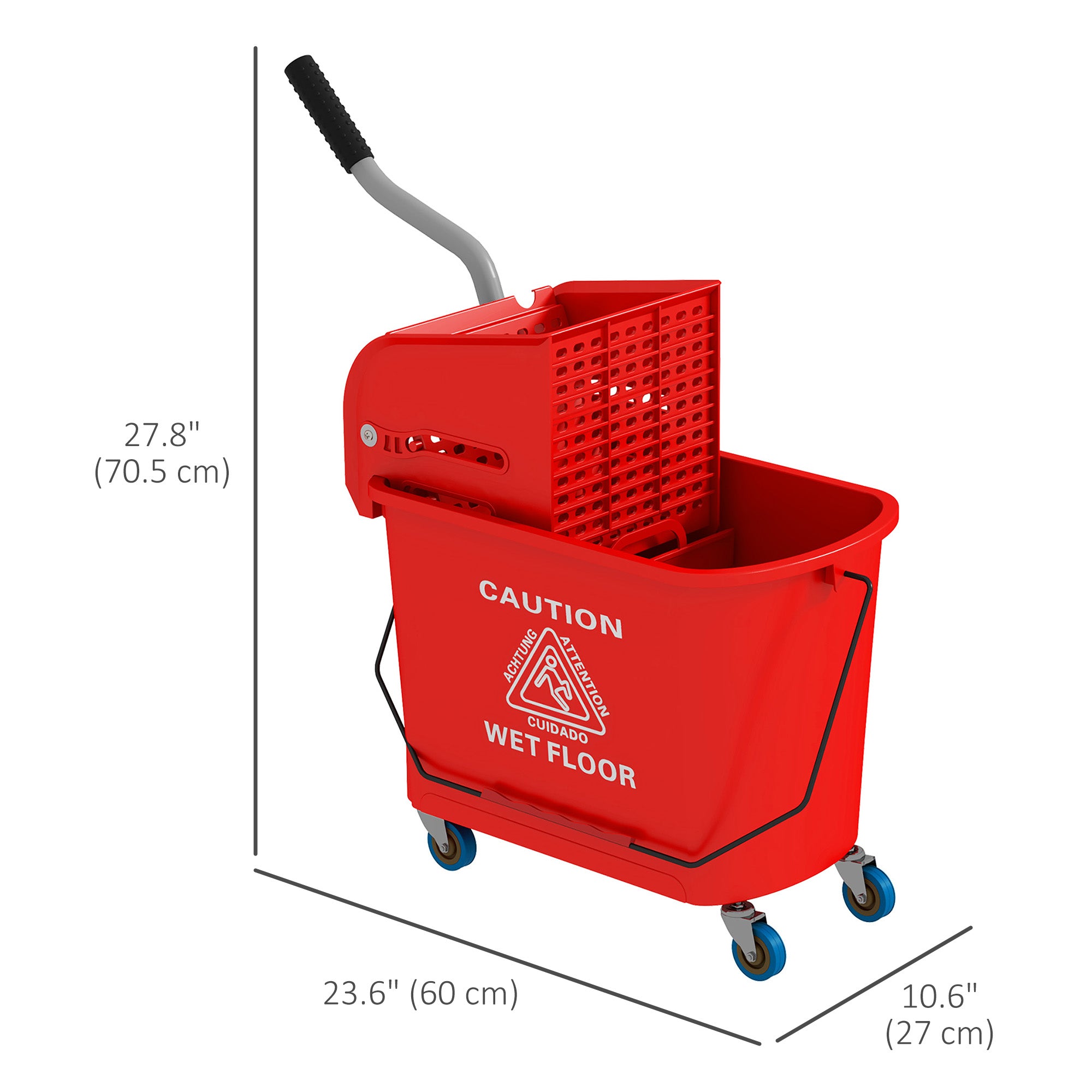 Mop Bucket with Wringer, Mop Bucket on Wheels for Floor Cleaning, 5 Gallon, Separate Dirty and Clean Water, Red Household Supplies at Gallery Canada