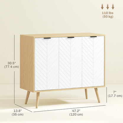 Modern Sideboard and Buffet, Dining Room Cabinet with Adjustable Shelves for Kitchen, Living Room, Natural Bar Cabinets   at Gallery Canada