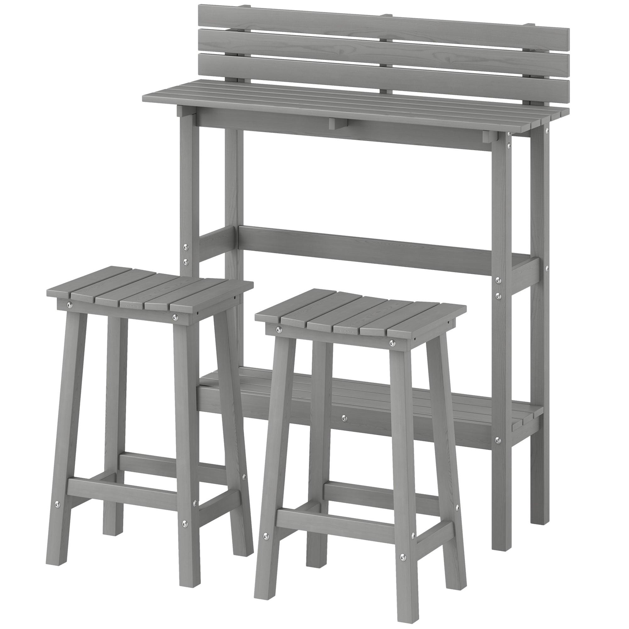 3 Piece Patio Bar Set with 43