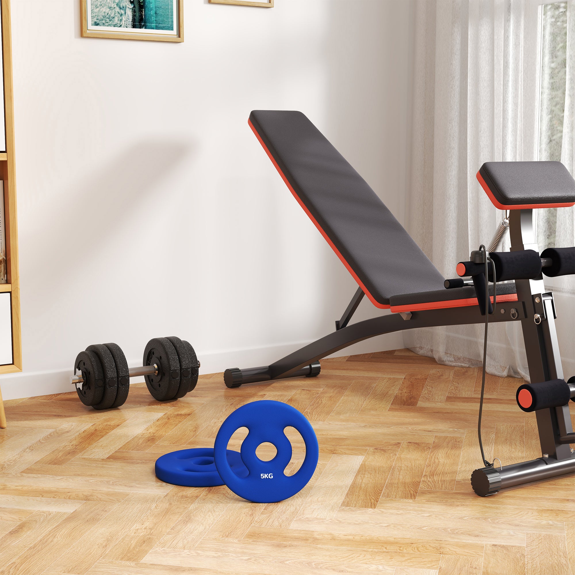 2 x 11lbs Standard Weight Plates with Easy-Grip Handles, 1