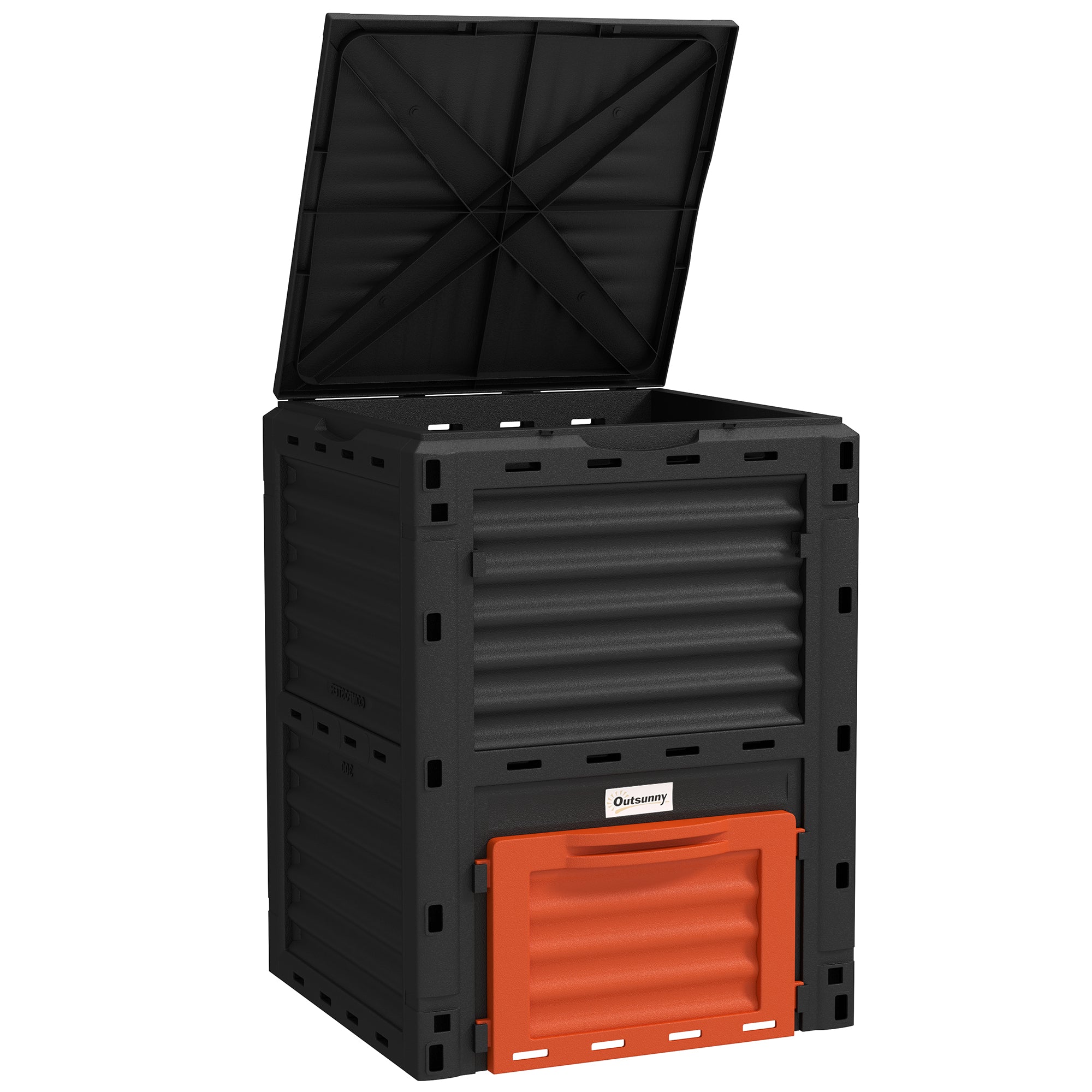 Outdoor Compost Bin Garden Container, Fast Creation of Fertile Soil Aerating Compost Box, 80 Gallon, Orange Outdoor Compost Bin at Gallery Canada