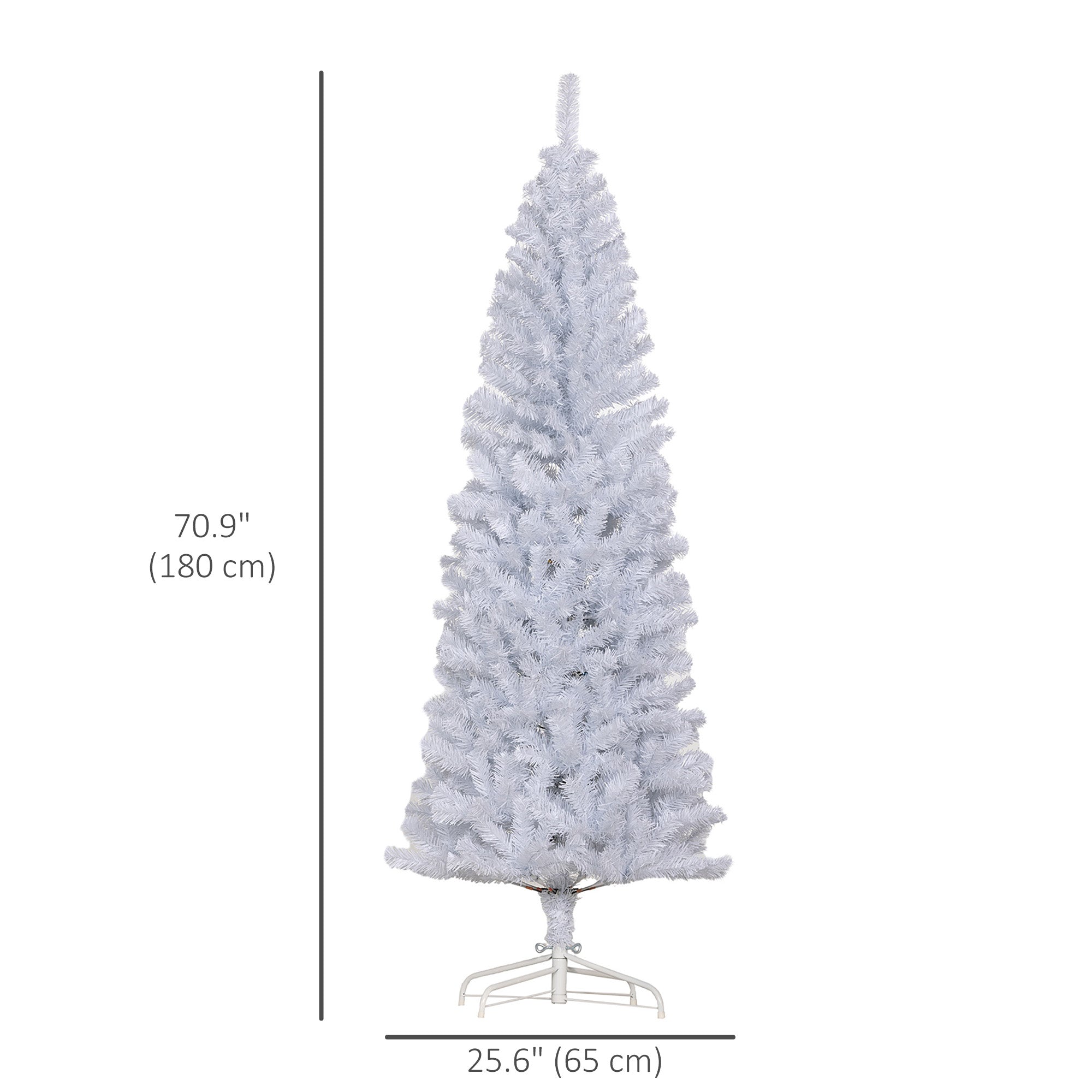 6FT Pencil Christmas Tree, Artificial Christmas Tree with Automatic Open for Home Party, White Pencil Christmas Trees   at Gallery Canada