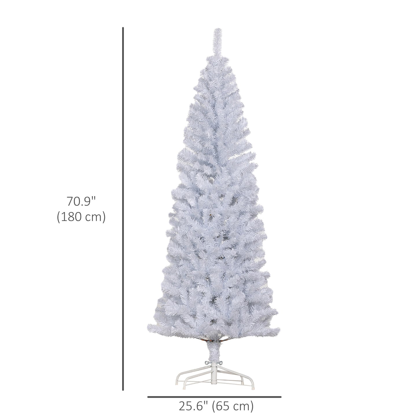 6FT Pencil Christmas Tree, Artificial Christmas Tree with Automatic Open for Home Party, White Pencil Christmas Trees   at Gallery Canada