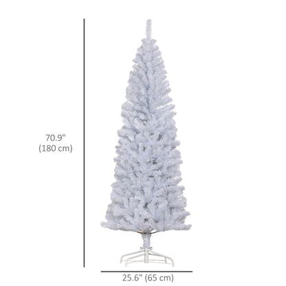 6FT Pencil Christmas Tree, Artificial Christmas Tree with Automatic Open for Home Party, White Pencil Christmas Trees   at Gallery Canada