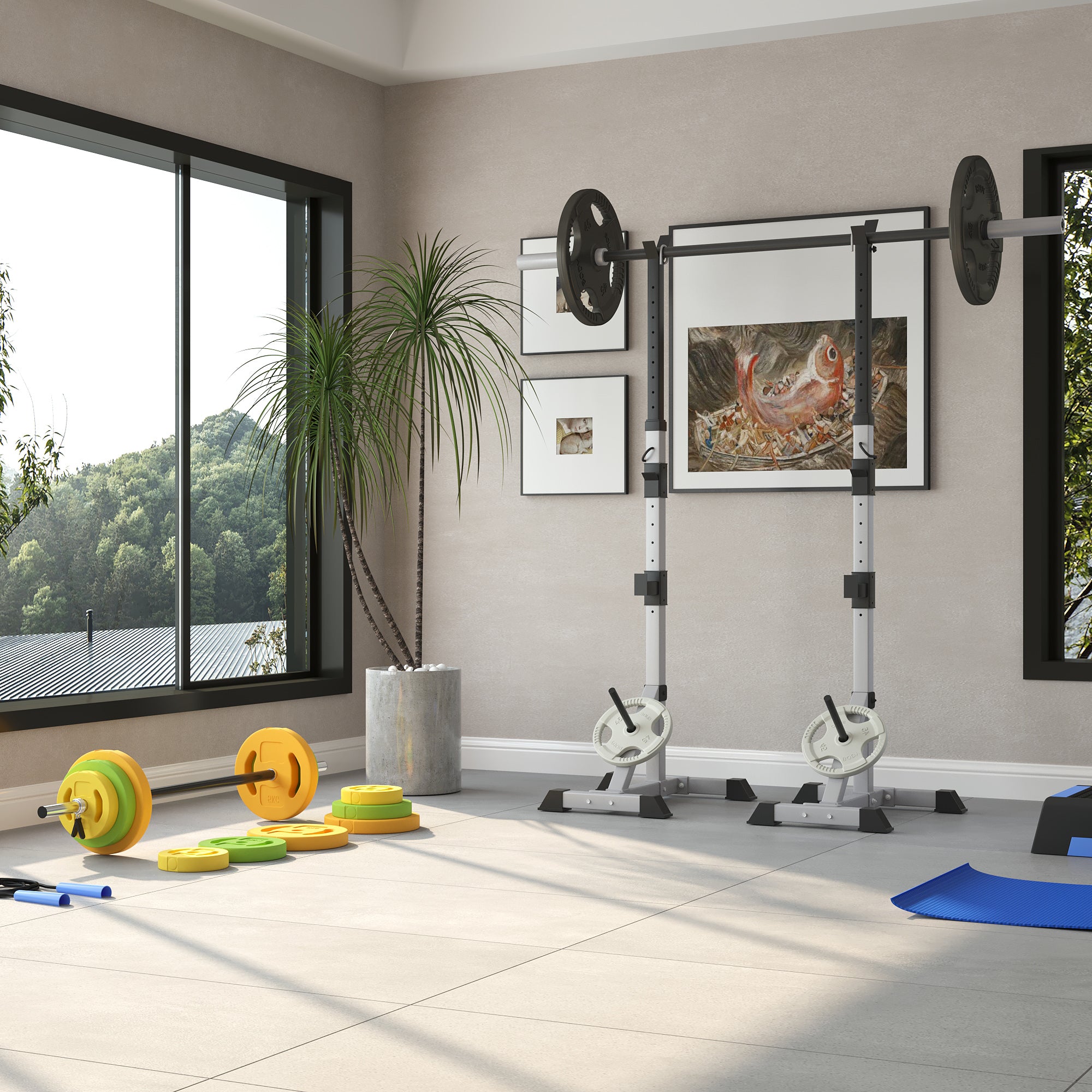 44lbs Adjustable Barbell Weight Set with Non-slip Handle for Home Gym Dumbbells & Barbells at Gallery Canada
