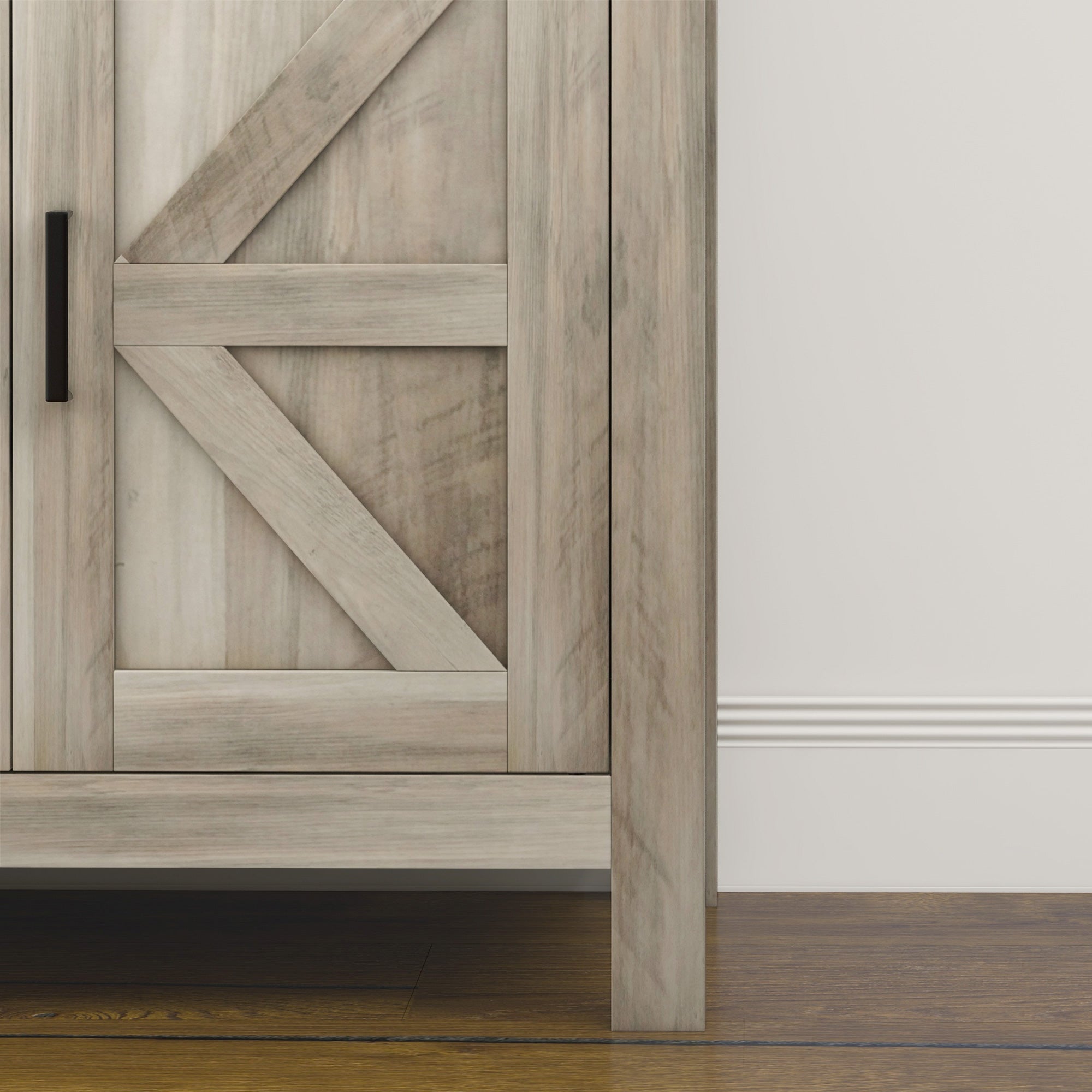 Farmhouse Buffet Cabinet Sideboard with 1 Drawer, 1 Storage Cabinet and Adjustable Shelf, Grey Bar Cabinets   at Gallery Canada