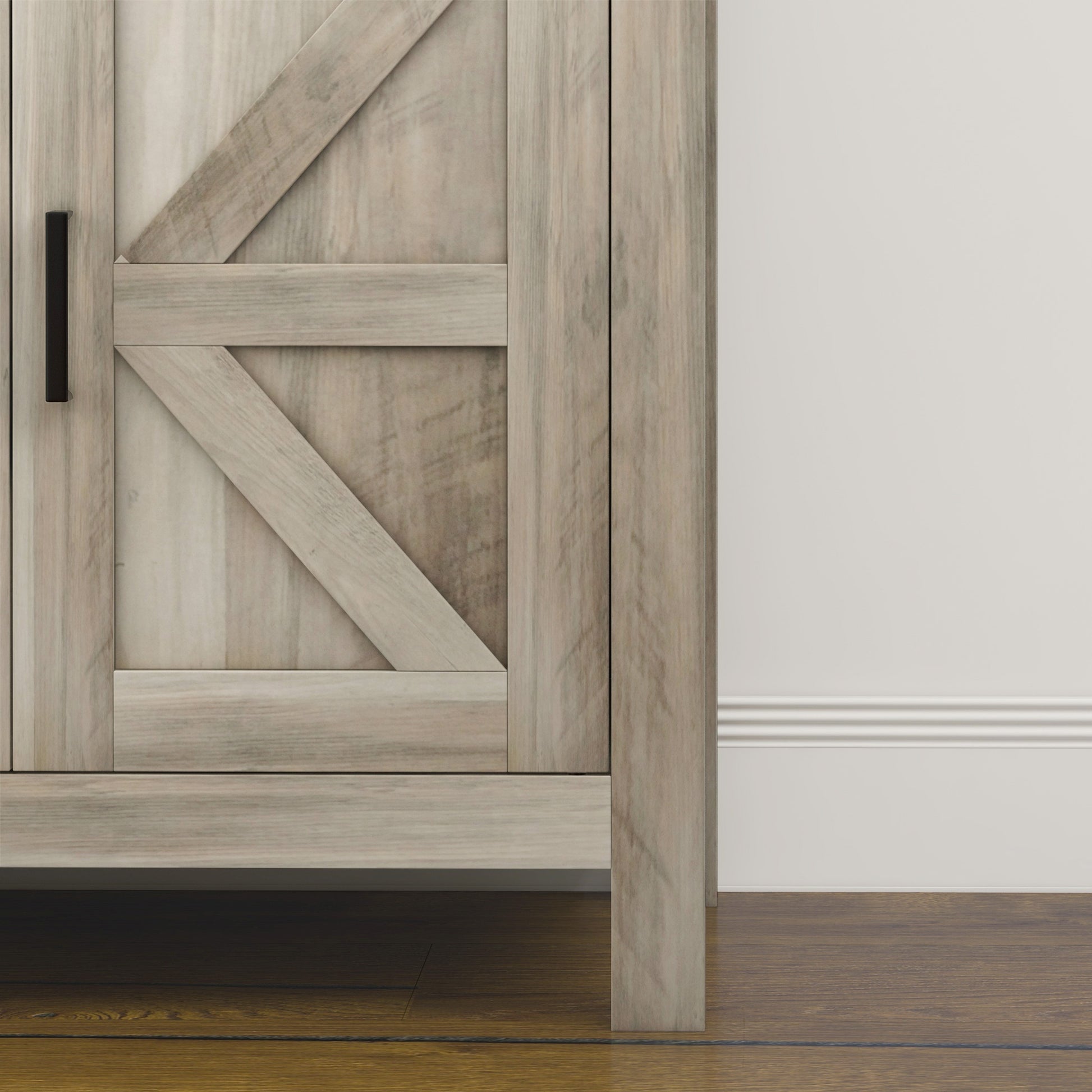 Farmhouse Buffet Cabinet Sideboard with 1 Drawer, 1 Storage Cabinet and Adjustable Shelf, Grey Bar Cabinets   at Gallery Canada