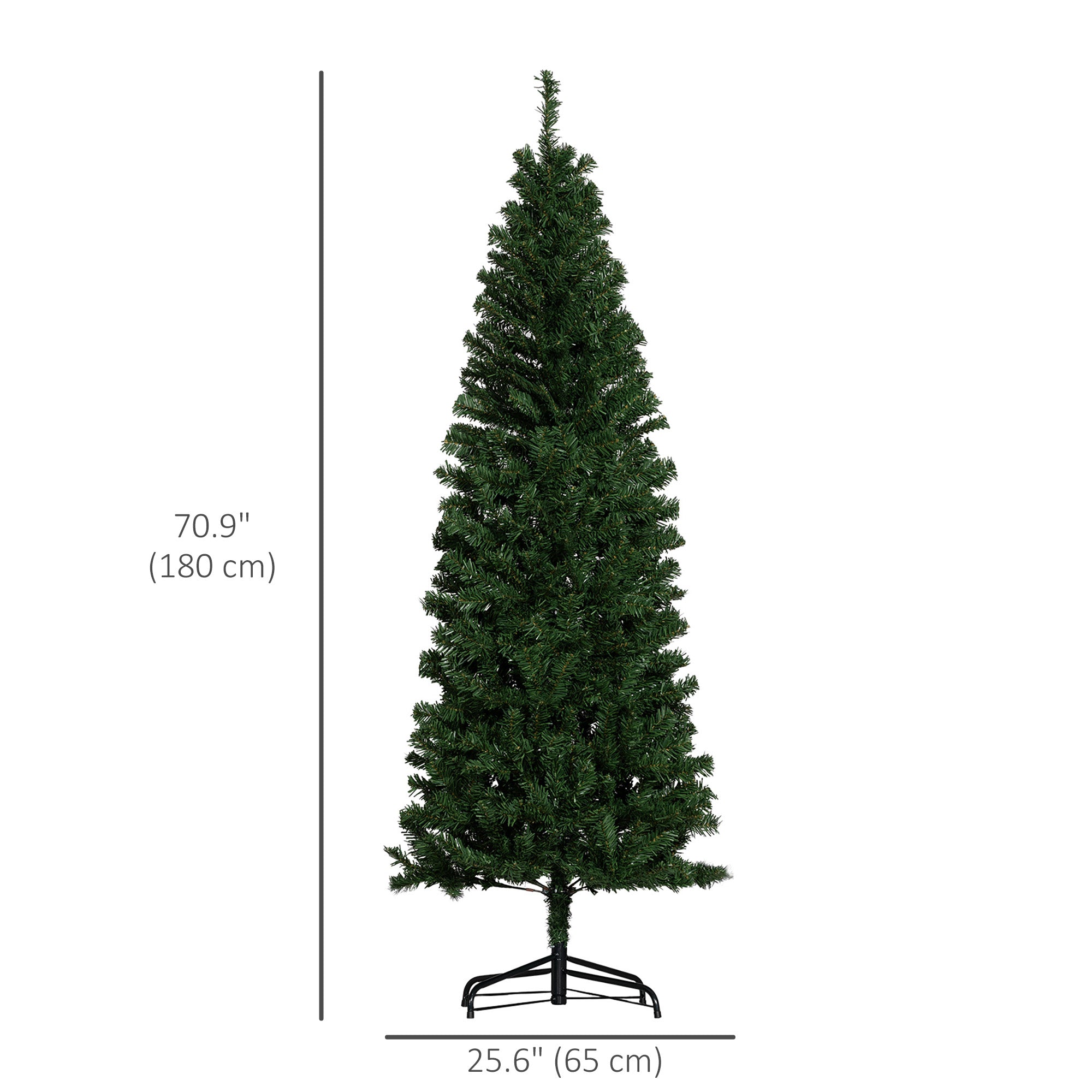 6FT Pencil Christmas Tree, Artificial Christmas Tree with Automatic Open for Home Party, Green Pencil Christmas Trees   at Gallery Canada