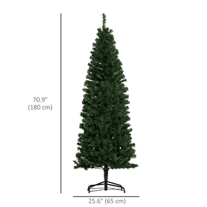 6FT Pencil Christmas Tree, Artificial Christmas Tree with Automatic Open for Home Party, Green Pencil Christmas Trees   at Gallery Canada