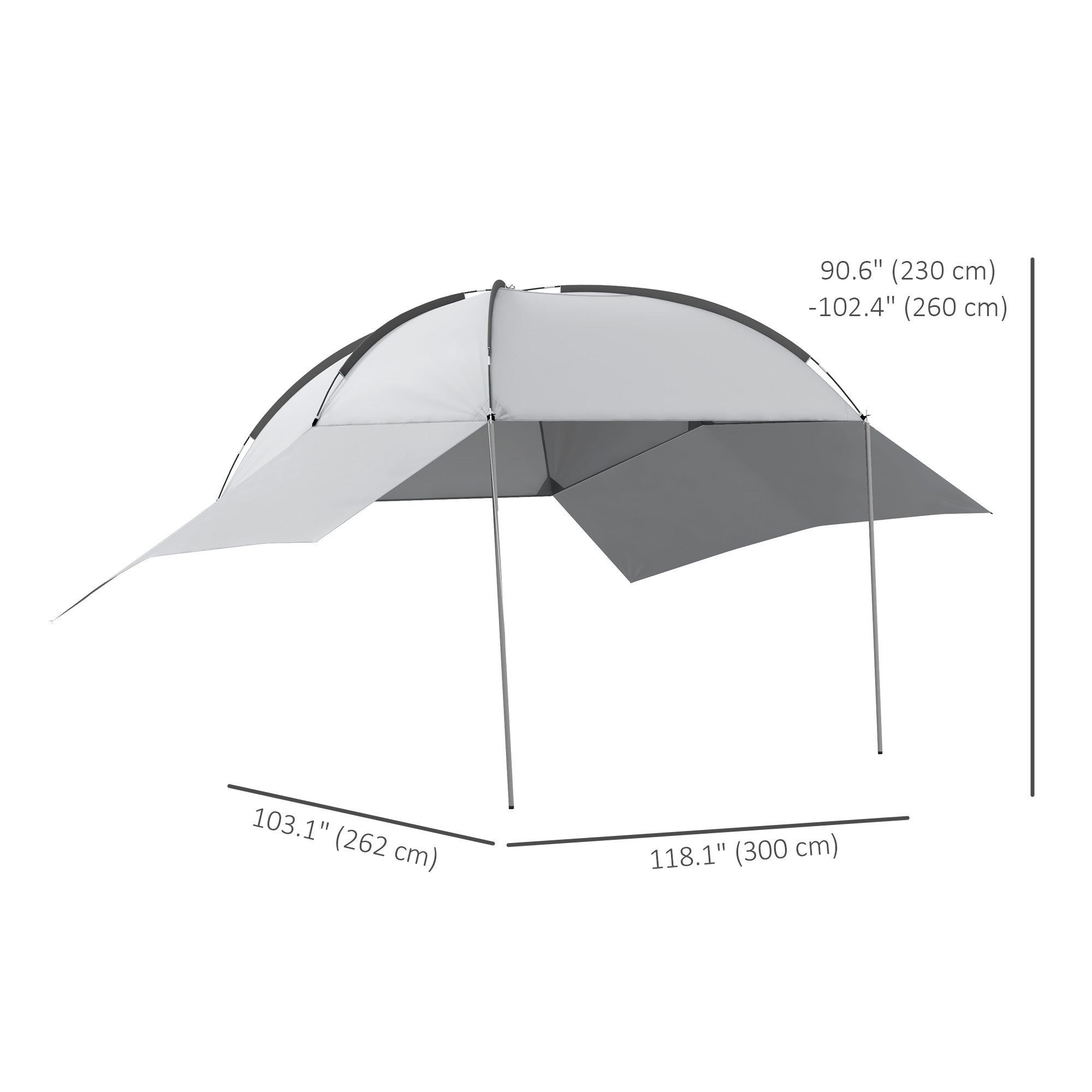 Portable SUV Tailgate Tent with Awning and 2 Side Walls, Rooftop Car Awning Sun Shelter, for Truck, RV, Van, Trailer Camping Tents at Gallery Canada