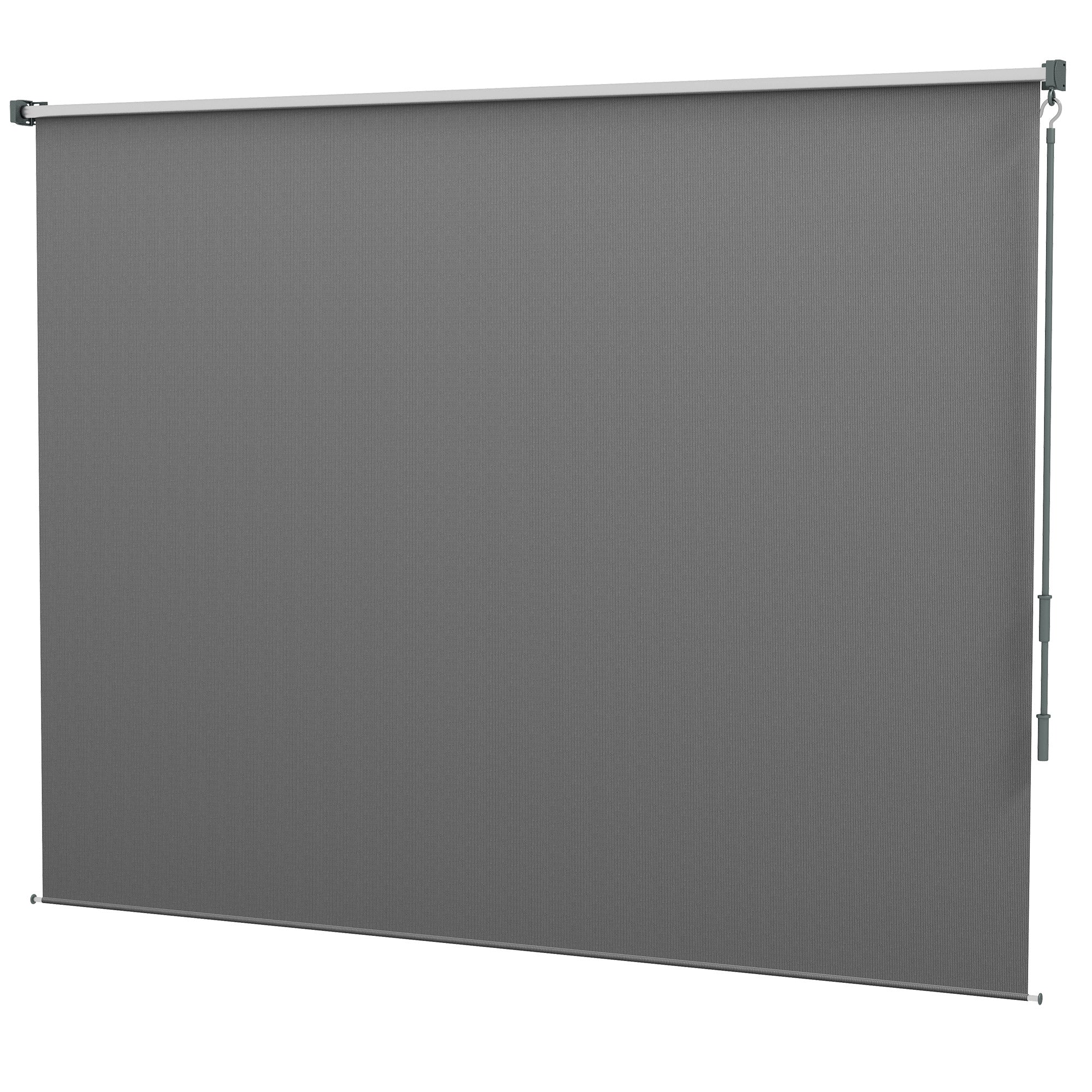 8' x 6' Patio Door Blinds, Outdoor Roller Shades, Cordless Roll Up Shade for Porch Gazebo, Light Grey Side Awnings Light Grey at Gallery Canada