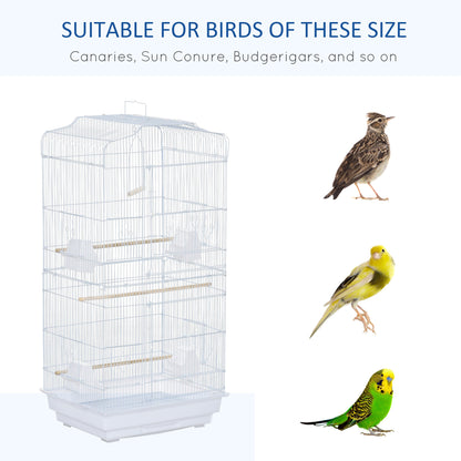 36" Bird Cage, Macaw Play House, Cockatoo, Parrot, Finch Flight Cage, 2 Doors, Perch 4 Feeder Pet Supplies, White Bird Cages   at Gallery Canada