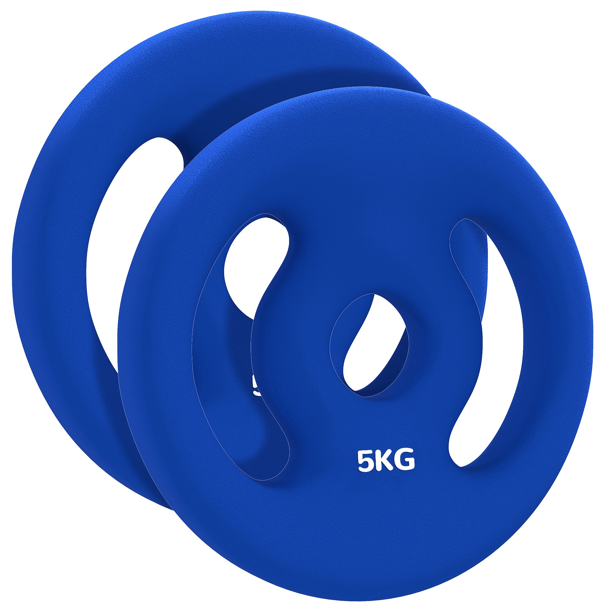 2 x 11lbs Standard Weight Plates with Easy-Grip Handles, 1