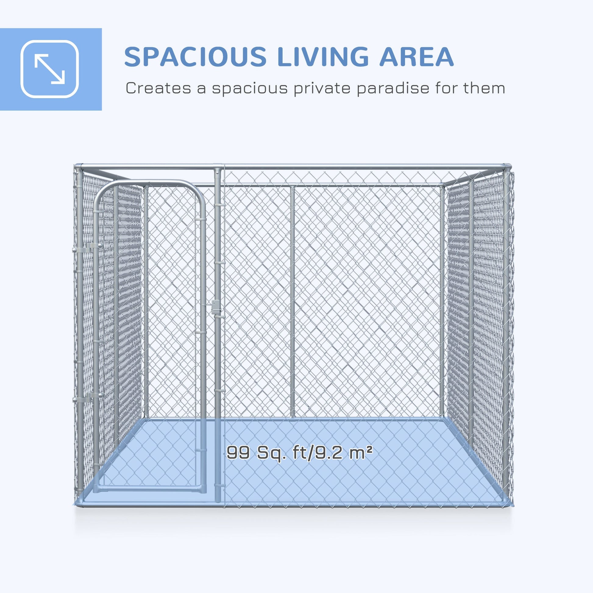 99 Sq. Ft. Dog Playpen Outdoor with Galvanized Steel Frame, for Small and Medium Dogs, 13.1' x 7.5' x 6' Houses, Kennels & Pens   at Gallery Canada