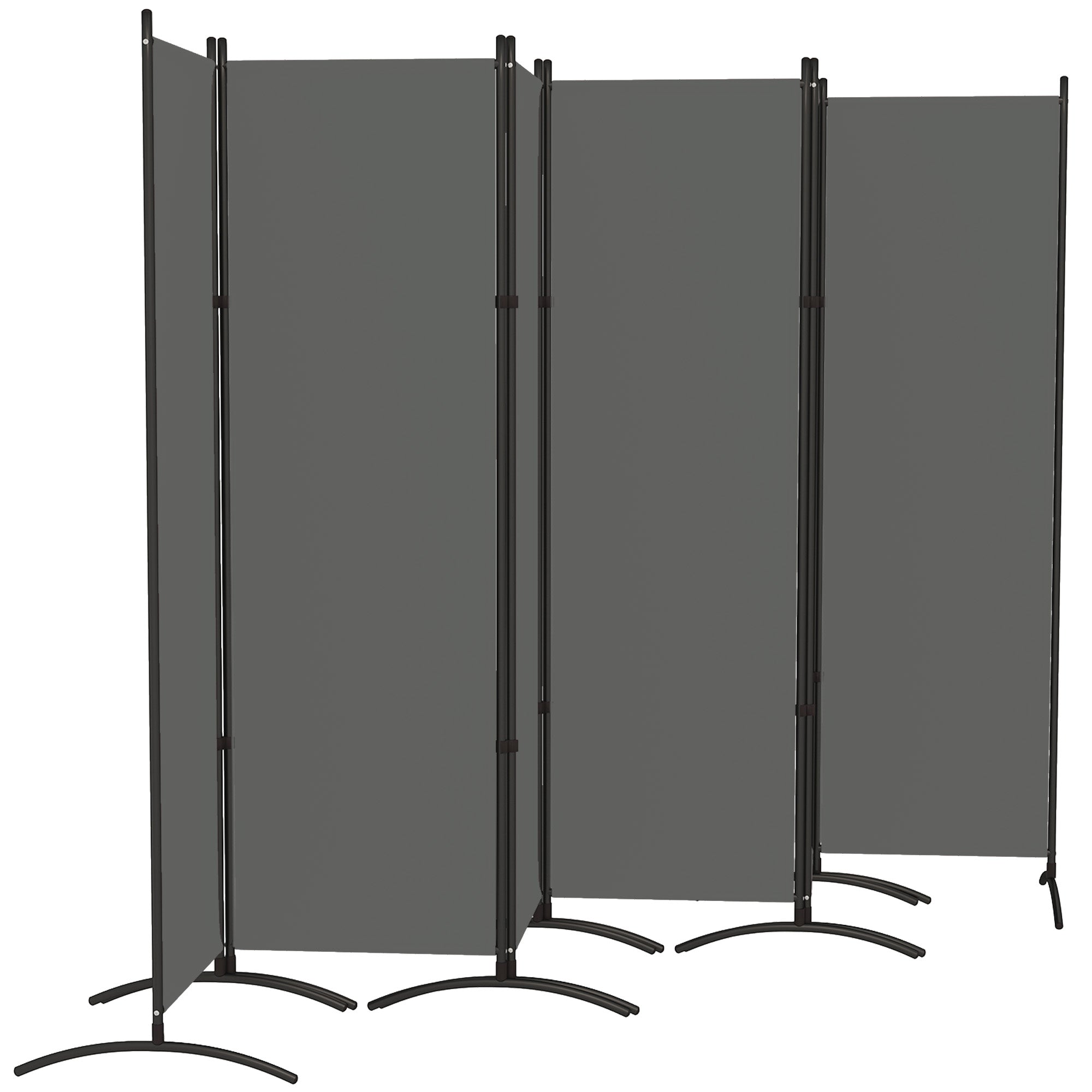 6 Panel Folding Room Divider, UV30+ Privacy Screen, Indoor Outdoor Privacy Panel with Stable Base, Dark Grey Side Awnings Dark Grey at Gallery Canada