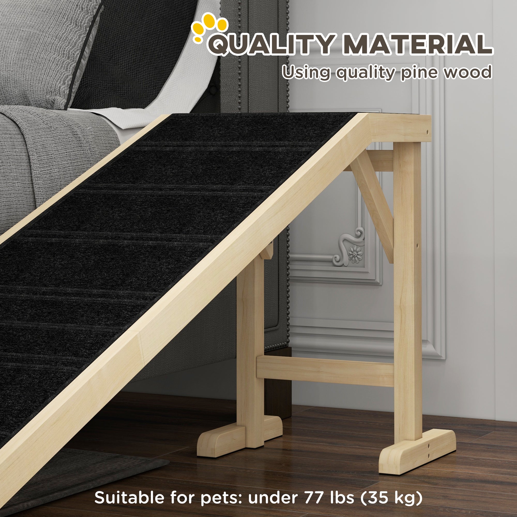 Pet Ramp Bed Steps for Dogs Cats Non-slip Carpet 74