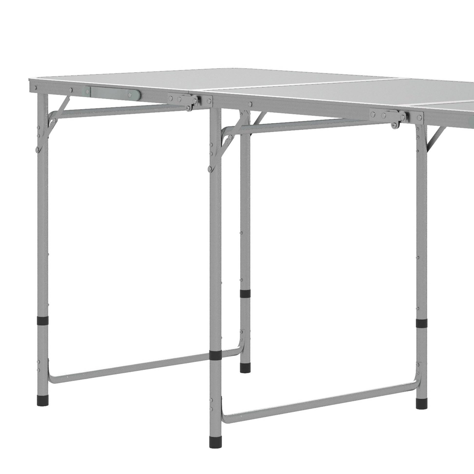 Folding Picnic Table and 6 Stools, Camping Table and Chairs with Aluminum Frame for Outdoor, Picnic, Beach, BBQ, Grey Picnic Tables & Camping Chairs   at Gallery Canada