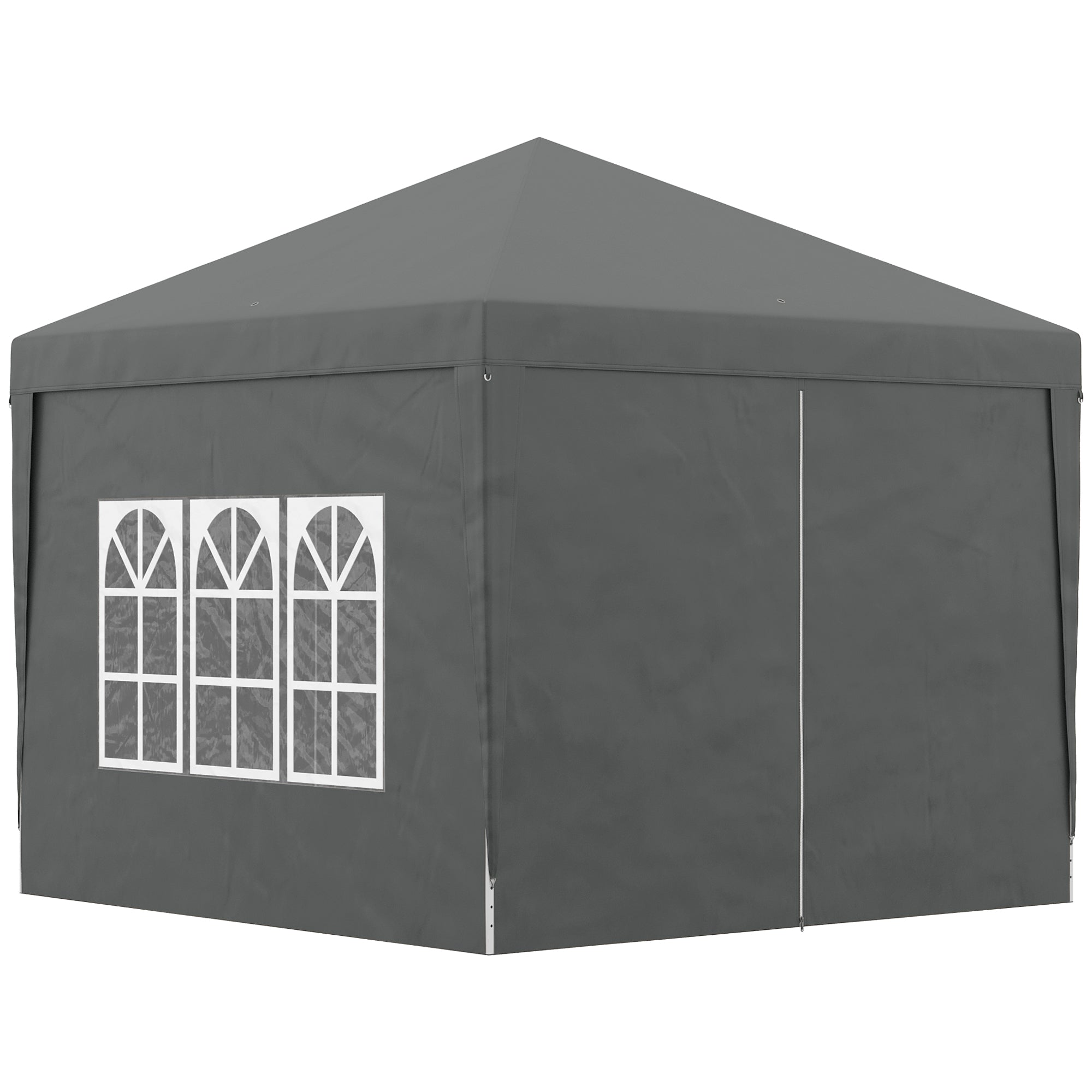 10'x10' Outdoor Pop Up Party Tent Wedding Gazebo Canopy with Carrying Bag (Dark Grey) Pop Up Canopies at Gallery Canada