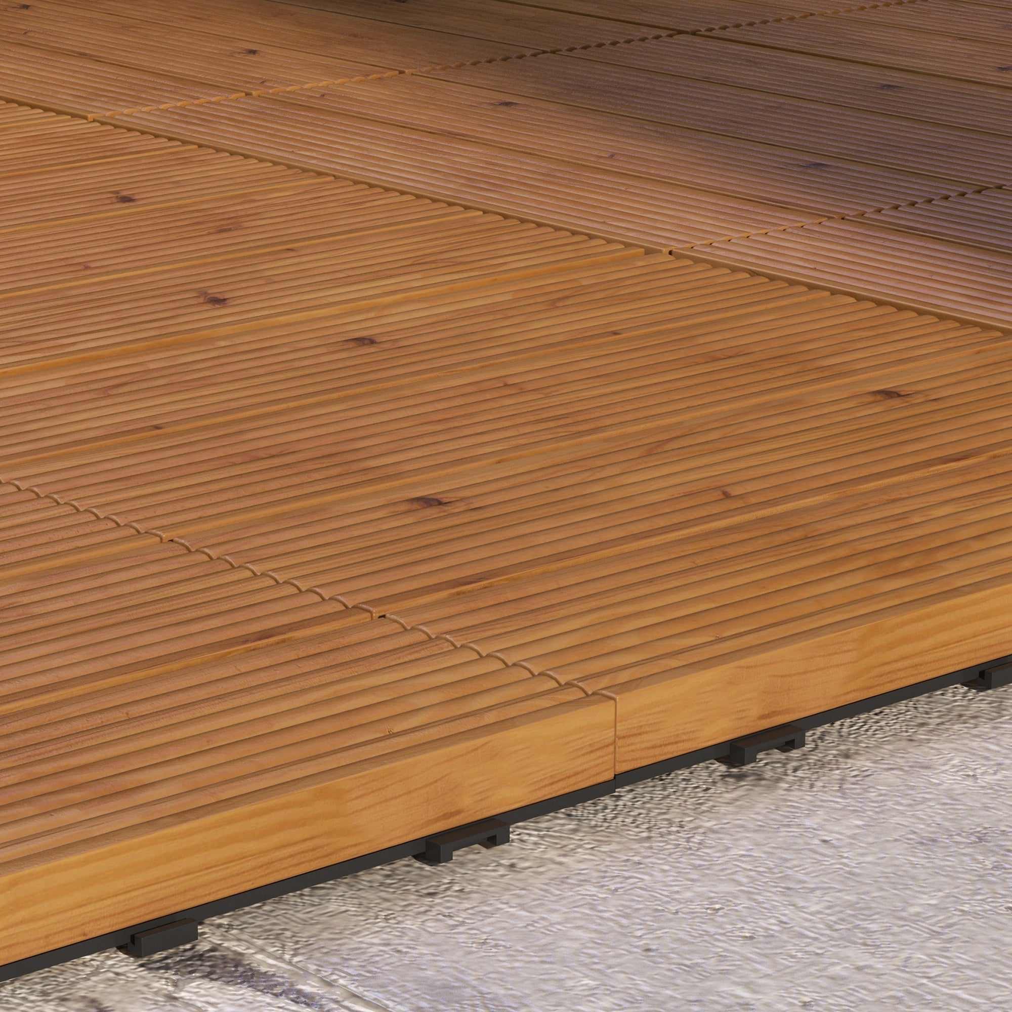 12 Pcs Garden Decking Tiles Wooden Outdoor Flooring Tiles for All Weather Use, Brown Deck Tiles at Gallery Canada