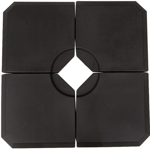4 Pieces Umbrella Base Parasol Stand for Cantilever Umbrella Fill w/ Sand or Water Black