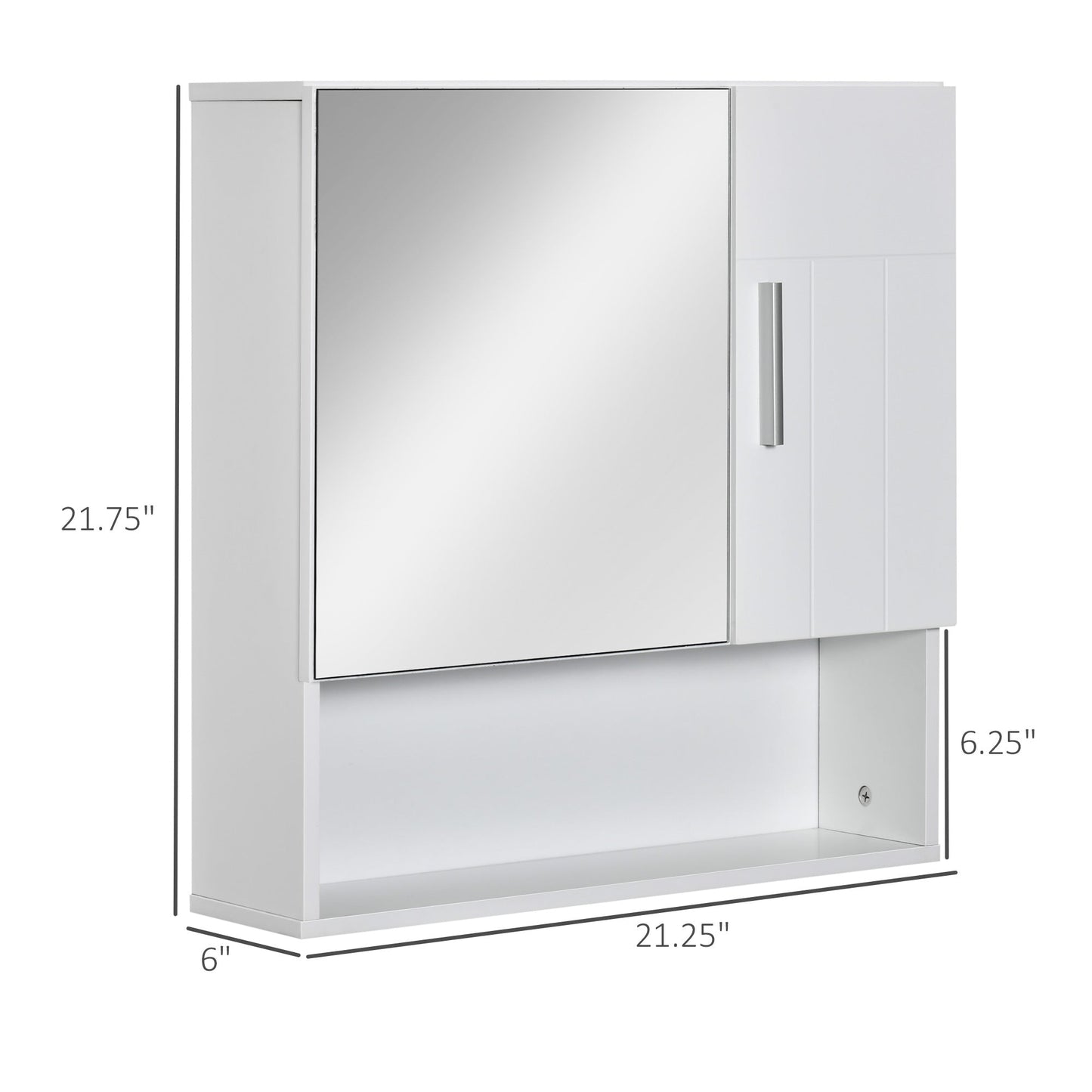 Bathroom Mirror Cabinet, Wall Mounted Medicine Cabinet with Double Doors and Adjustable Shelf, White Mirror Medicine Cabinets   at Gallery Canada