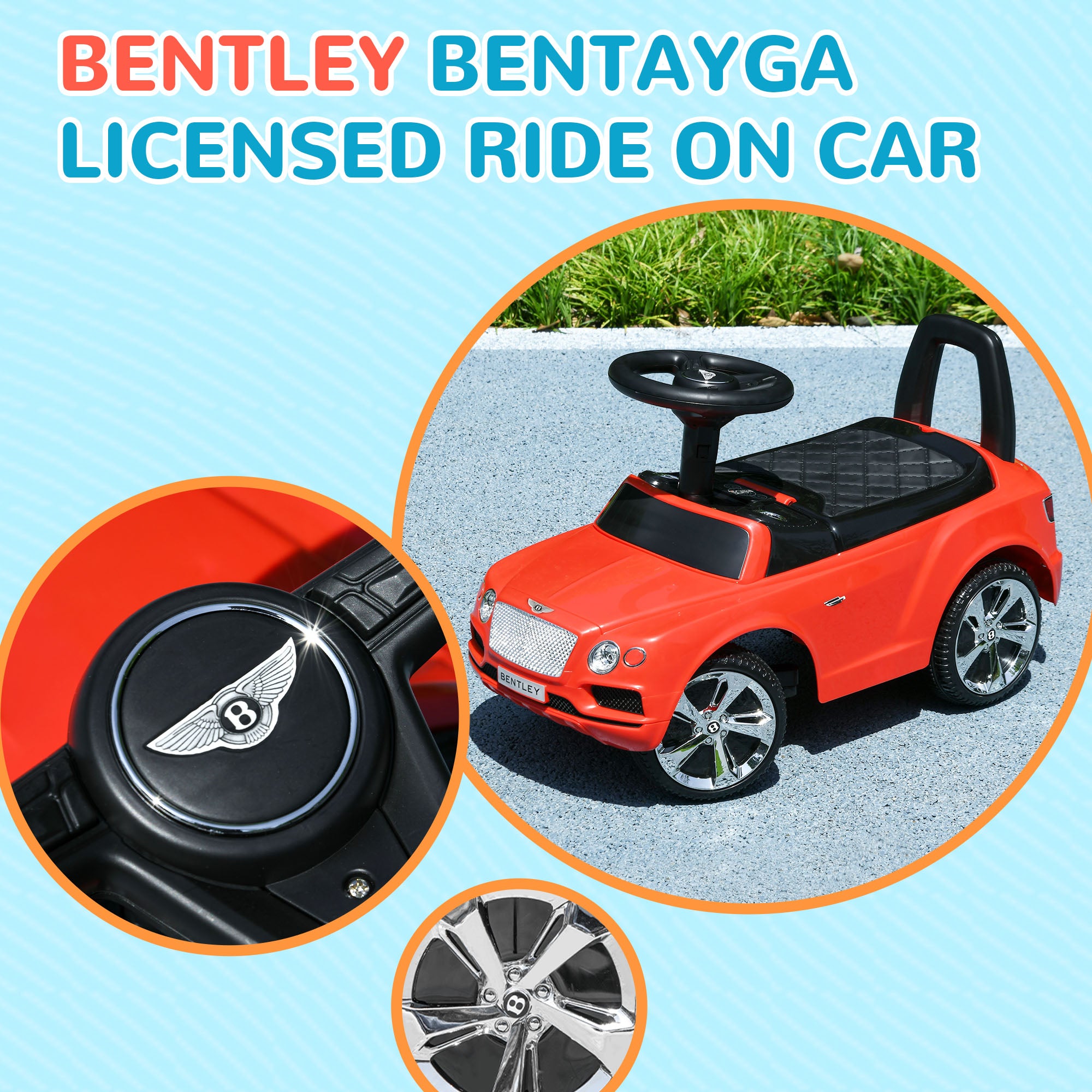 Bentley Bentayga Licensed Baby Car Foot To Floor with Horn Music, Under-Seat Storage, for 18-36 Months Red Push Cars for Toddlers   at Gallery Canada